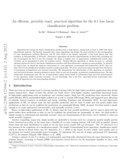 An efficient, provably exact, practical algorithm for the 0-1 loss
  linear classification problem