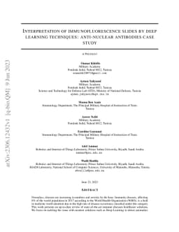 Interpretation of immunofluorescence slides by deep learning techniques:
  anti-nuclear antibodies case study