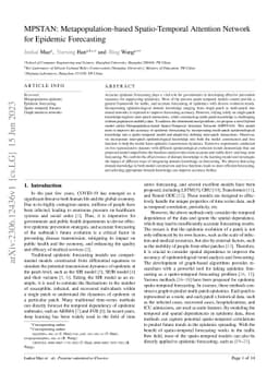 MPSTAN: Metapopulation-based Spatio-Temporal Attention Network for
  Epidemic Forecasting