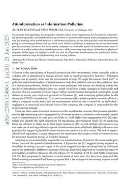 Misinformation as Information Pollution