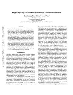 Improving Long-Horizon Imitation Through Instruction Prediction