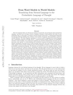 From Word Models to World Models: Translating from Natural Language to
  the Probabilistic Language of Thought