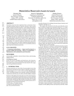 Memristive Reservoirs Learn to Learn