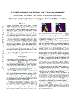 Super-Resolution of BVOC Emission Maps Via Domain Adaptation