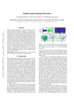 Implicit spoken language diarization