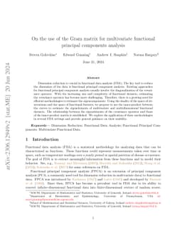 On the use of the Gram matrix for multivariate functional principal
  components analysis
