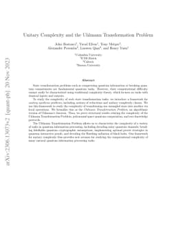 Unitary Complexity and the Uhlmann Transformation Problem
