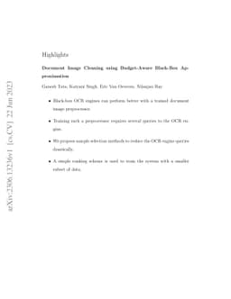 Document Image Cleaning using Budget-Aware Black-Box Approximation
