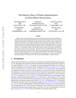 The Inductive Bias of Flatness Regularization for Deep Matrix
  Factorization