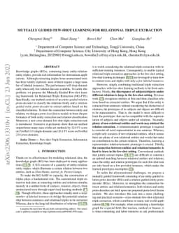 Mutually Guided Few-shot Learning for Relational Triple Extraction