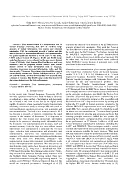 Abstractive Text Summarization for Resumes With Cutting Edge NLP
  Transformers and LSTM