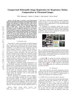 Unsupervised Deformable Image Registration for Respiratory Motion
  Compensation in Ultrasound Images