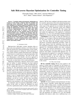 Safe Risk-averse Bayesian Optimization for Controller Tuning