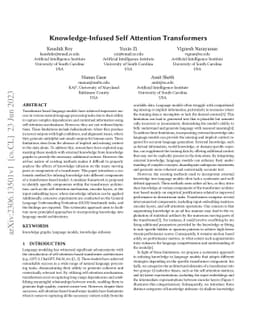 Knowledge-Infused Self Attention Transformers
