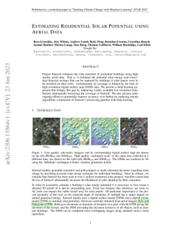 Estimating Residential Solar Potential Using Aerial Data
