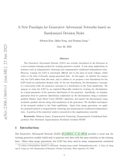A New Paradigm for Generative Adversarial Networks based on Randomized
  Decision Rules