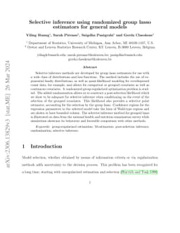 Selective inference using randomized group lasso estimators for general
  models