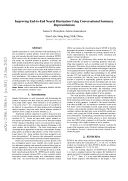 Improving End-to-End Neural Diarization Using Conversational Summary
  Representations