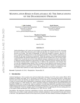 Manipulation Risks in Explainable AI: The Implications of the
  Disagreement Problem
