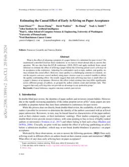 Estimating the Causal Effect of Early ArXiving on Paper Acceptance