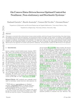 On Convex Data-Driven Inverse Optimal Control for Nonlinear,
  Non-stationary and Stochastic Systems