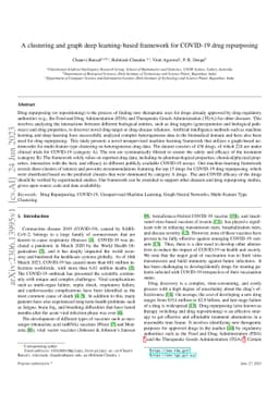 A clustering and graph deep learning-based framework for COVID-19 drug
  repurposing