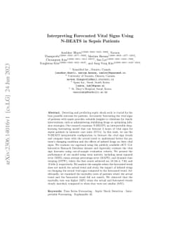 Interpreting Forecasted Vital Signs Using N-BEATS in Sepsis Patients