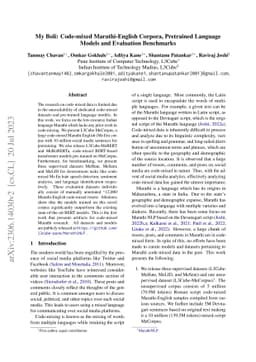 My Boli: Code-mixed Marathi-English Corpora, Pretrained Language Models
  and Evaluation Benchmarks