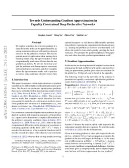 Towards Understanding Gradient Approximation in Equality Constrained
  Deep Declarative Networks
