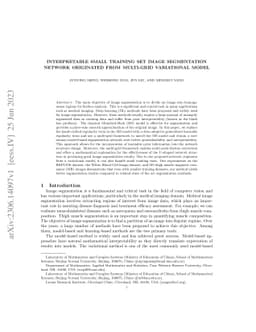 Interpretable Small Training Set Image Segmentation Network Originated
  from Multi-Grid Variational Model