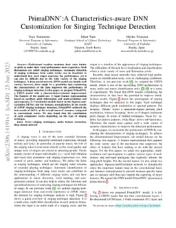 PrimaDNN': A Characteristics-aware DNN Customization for Singing
  Technique Detection