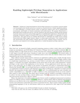Enabling Lightweight Privilege Separation in Applications with
  MicroGuards