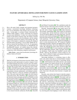 Feature Adversarial Distillation for Point Cloud Classification