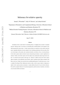 Inference for relative sparsity