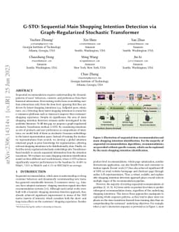 G-STO: Sequential Main Shopping Intention Detection via
  Graph-Regularized Stochastic Transformer