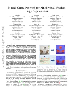 Mutual Query Network for Multi-Modal Product Image Segmentation