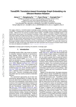 TransERR: Translation-based Knowledge Graph Embedding via Efficient
  Relation Rotation