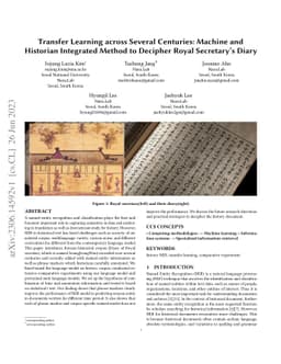 Transfer Learning across Several Centuries: Machine and Historian
  Integrated Method to Decipher Royal Secretary's Diary
