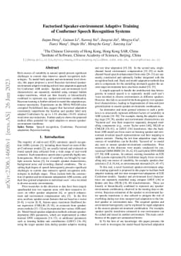 Factorised Speaker-environment Adaptive Training of Conformer Speech
  Recognition Systems