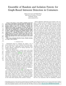 Ensemble of Random and Isolation Forests for Graph-Based Intrusion
  Detection in Containers
