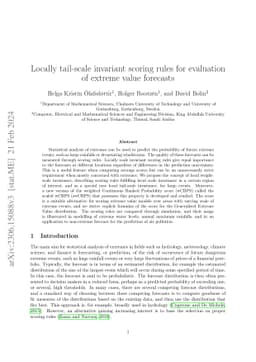 Locally tail-scale invariant scoring rules for evaluation of extreme
  value forecasts