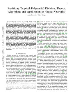 Revisiting Tropical Polynomial Division: Theory, Algorithms and
  Application to Neural Networks