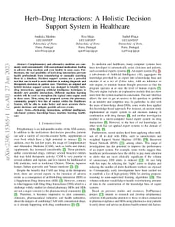 Herb-Drug Interactions: A Holistic Decision Support System in Healthcare