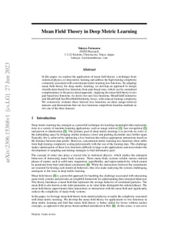 Mean Field Theory in Deep Metric Learning