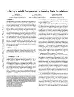 LeCo: Lightweight Compression via Learning Serial Correlations