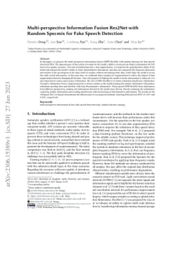Multi-perspective Information Fusion Res2Net with RandomSpecmix for Fake
  Speech Detection