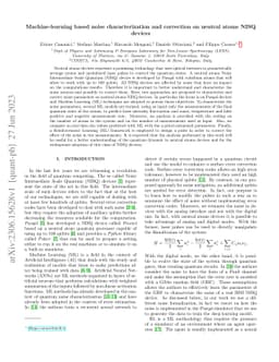 Machine-learning based noise characterization and correction on neutral
  atoms NISQ devices