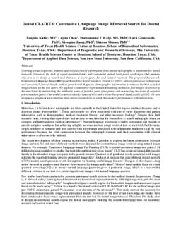 Dental CLAIRES: Contrastive LAnguage Image REtrieval Search for Dental
  Research
