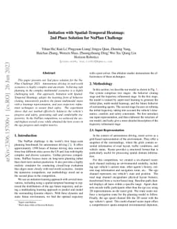 Imitation with Spatial-Temporal Heatmap: 2nd Place Solution for NuPlan
  Challenge
