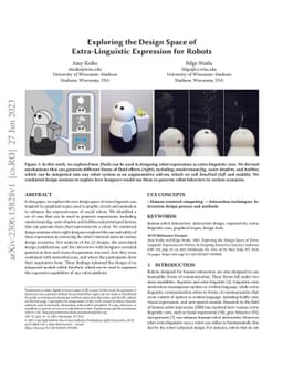 Exploring the Design Space of Extra-Linguistic Expression for Robots